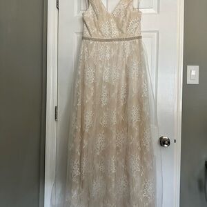 Lulus Sweet Love Ivory Lace Beaded Dress